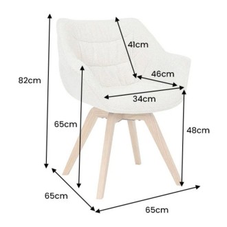 Chaise COMFY en tissu tweed beige bouclette dimensions