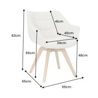 Chaise COMFY en tissu tweed beige bouclette dimensions