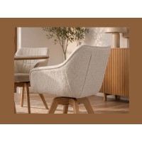 Chaise COMFY en tissu tweed beige bouclette vue de dos rapprochée