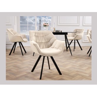 Chaise COMFY en velours beige mise en situation