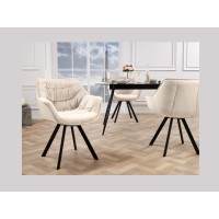 Chaise COMFY en velours beige dans un décor 3D
