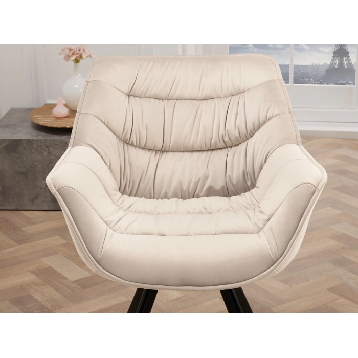 Chaise COMFY en velours beige vue de face