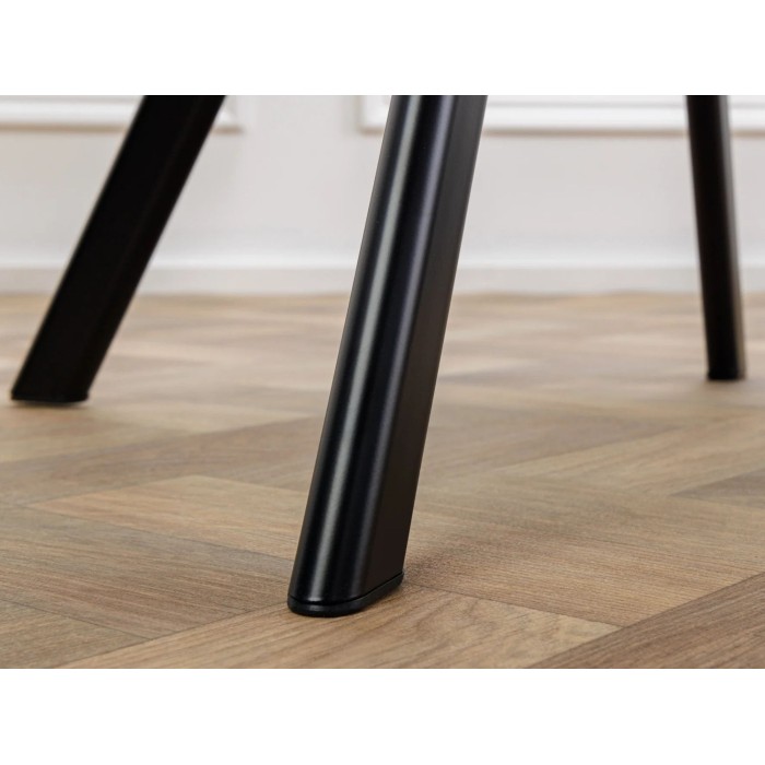 Lot de 2 chaises design COMFY pivotantes à 180° en velours beige champagne et pieds noirs