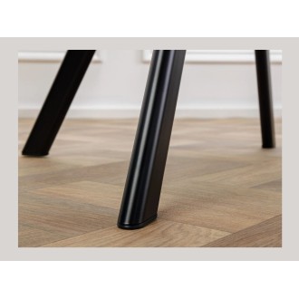 Lot de 2 chaises design COMFY pivotantes à 180° en velours beige champagne et pieds noirs
