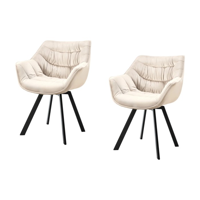 Lot de 2 chaises COMFY en velours beige