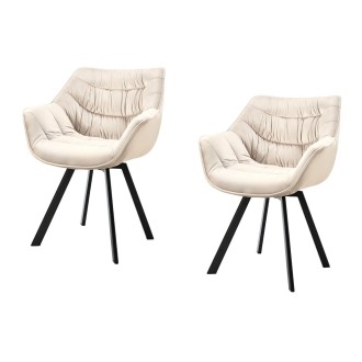 Lot de 2 chaises COMFY en velours beige