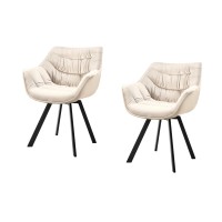 Lot de 2 chaises COMFY en velours beige