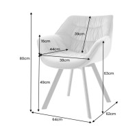 Chaise COMFY en velours beige dimensions