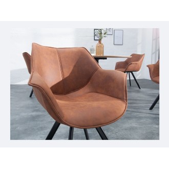 Chaise COMFY en microfibre marron vue rapprochée