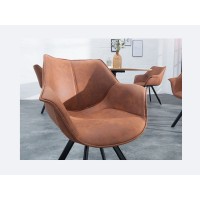 Chaise COMFY en microfibre marron vue rapprochée