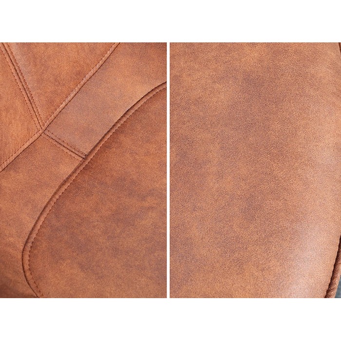 Zoom sur la matière de la chaise COMFY en microfibre marron