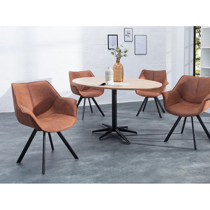 Chaise COMFY en microfibre marron vue éloignée