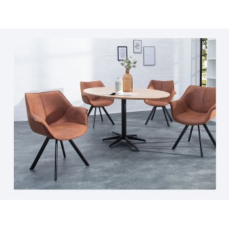 Chaise COMFY en microfibre marron vue éloignée