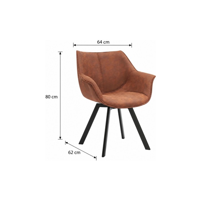 Chaise COMFY en microfibre marron dimensions