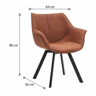 Chaise COMFY en microfibre marron dimensions