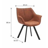 Chaise COMFY en microfibre marron dimensions