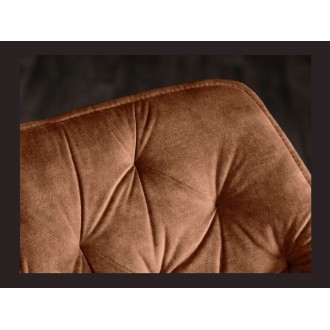 Zoom sur le dossier de la chaise COMFY en velours marron