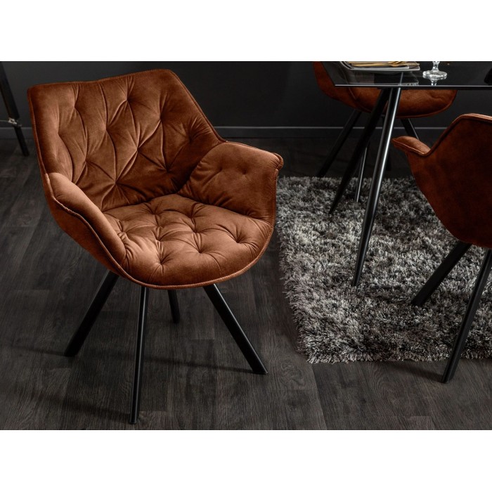Chaise COMFY en velours marron vue de haut