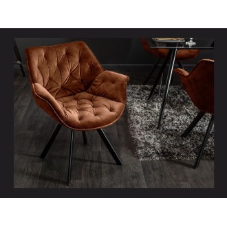 Chaise COMFY en velours marron vue de haut