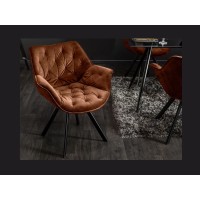 Chaise COMFY en velours marron vue de haut