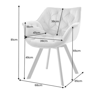 Chaise COMFY en velours marron dimensions