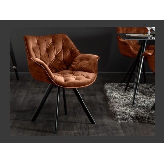 Chaise COMFY en velours marron mise en situation
