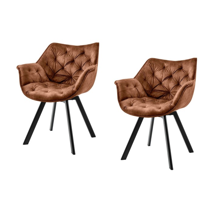 Lot de 2 chaises COMFY en velours marron