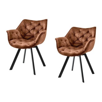Lot de 2 chaises COMFY en velours marron