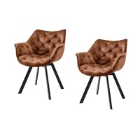 Lot de 2 chaises COMFY en velours marron