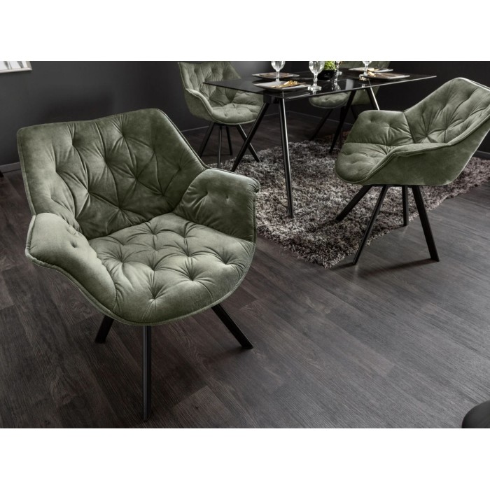 Chaise COMFY en velours vert vue de haut