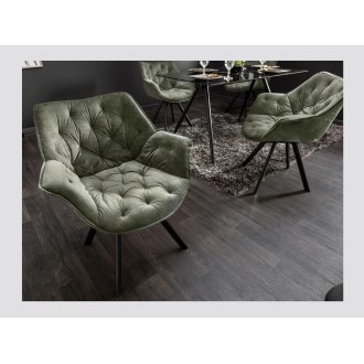 Chaise COMFY en velours vert vue de haut