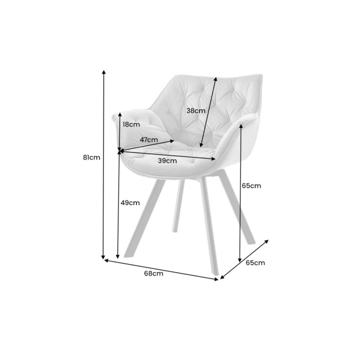 Chaise COMFY en velours vert dimensions