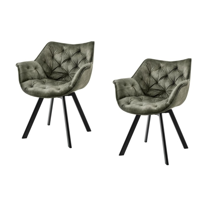 Lot de 2 chaises COMFY en velours vert