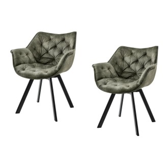 Lot de 2 chaises COMFY en velours vert
