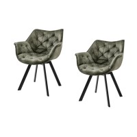 Lot de 2 chaises COMFY en velours vert