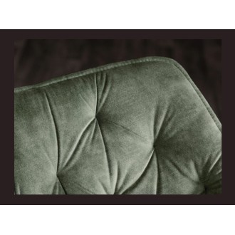 Zoom sur le dossier de la chaise COMFY en velours vert