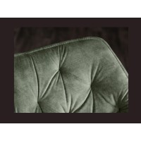 Zoom sur le dossier de la chaise COMFY en velours vert
