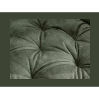Zoom sur l'assise de la chaise COMFY en velours vert