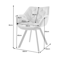 Chaise COMFY en velours gris clair dimensions