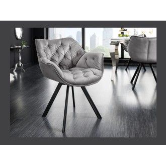 Chaise COMFY en velours gris clair mise en situation