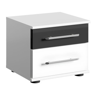copy of Pack letto contenitore WOOD 180 x 200 cm con 2 comodini – Bianco e quercia – Set camera da letto moderna