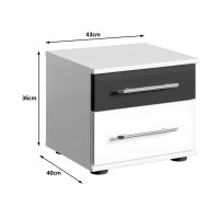 copy of Pack letto contenitore WOOD 180 x 200 cm con 2 comodini – Bianco e quercia – Set camera da letto moderna