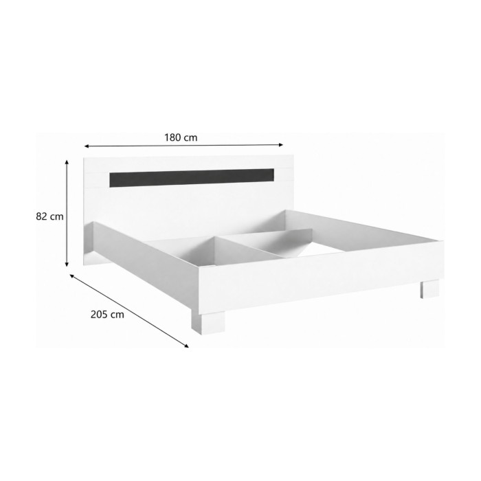 copy of Pack letto contenitore WOOD 180 x 200 cm con 2 comodini – Bianco e quercia – Set camera da letto moderna