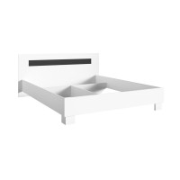 copy of Pack letto contenitore WOOD 180 x 200 cm con 2 comodini – Bianco e quercia – Set camera da letto moderna