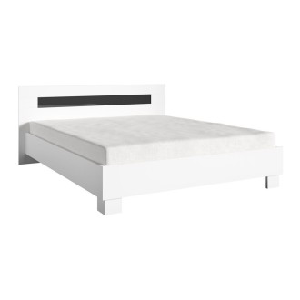 copy of Pack letto contenitore WOOD 180 x 200 cm con 2 comodini – Bianco e quercia – Set camera da letto moderna