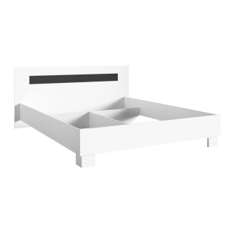 copy of Pack letto contenitore WOOD 180 x 200 cm con 2 comodini – Bianco e quercia – Set camera da letto moderna
