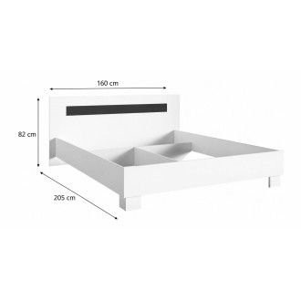 copy of Pack letto contenitore WOOD 180 x 200 cm con 2 comodini – Bianco e quercia – Set camera da letto moderna