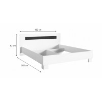 copy of Pack letto contenitore WOOD 180 x 200 cm con 2 comodini – Bianco e quercia – Set camera da letto moderna