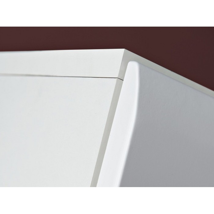 Buffet KRONI met LED-verlichting - 4 Laden en 2 Glazen Deuren - Mat en Glanzend Wit - 150 x 82 x 40 cm