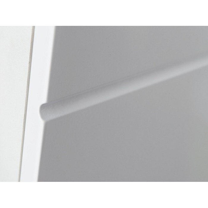 Buffet KRONI con Illuminazione LED - 4 Cassetti e 2 Porte in Vetro - Bianco Opaco e Lucido - 150 x 82 x 40 cm